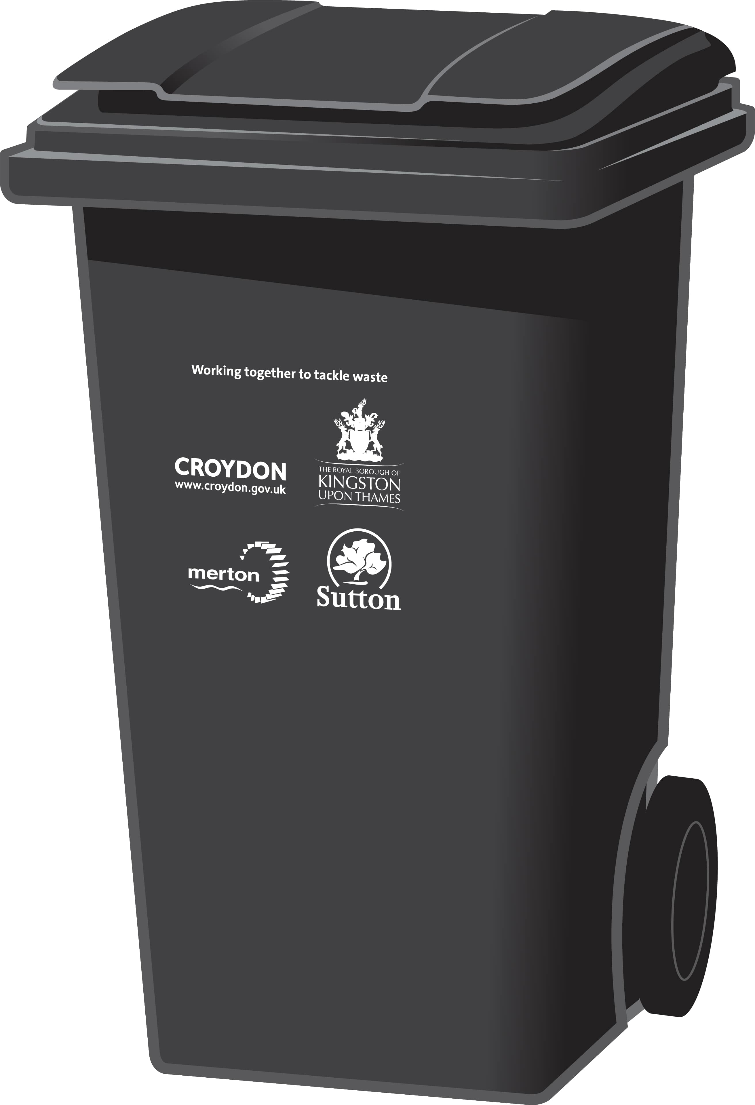 Black rubbish bin