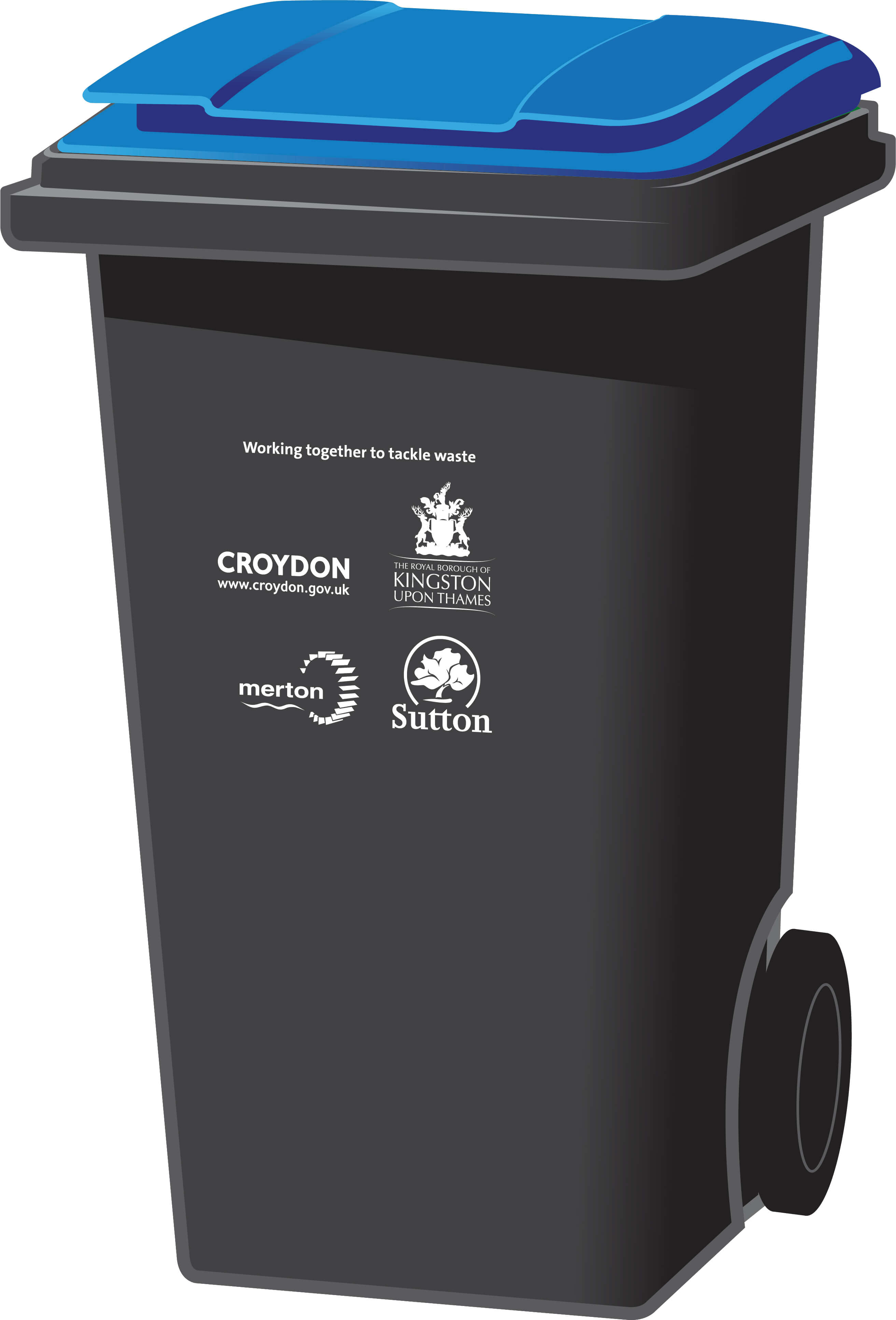 Blue lid paper and cardboard bin