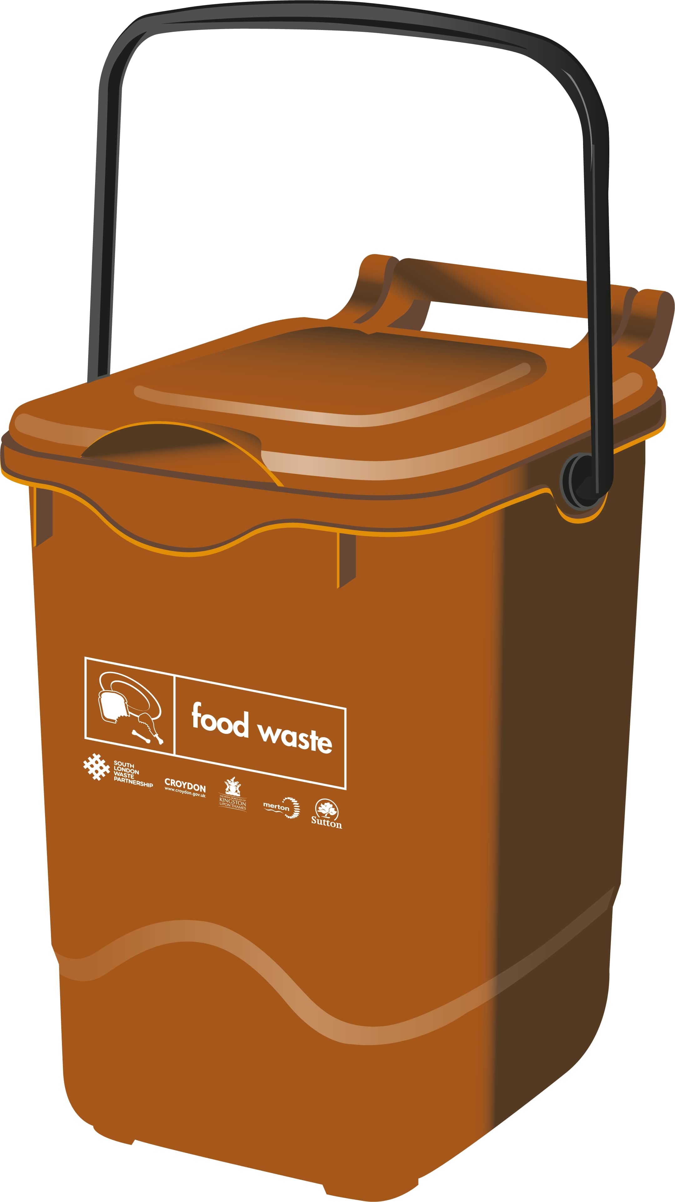 brown food waste bin outdoor