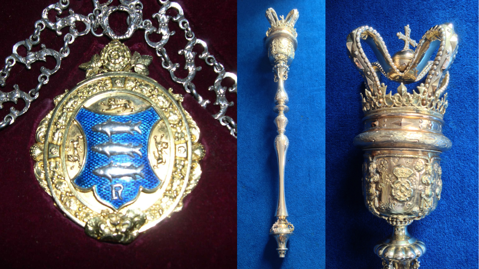 Royal Borough of Kingston upon Thames coat of arms and mace