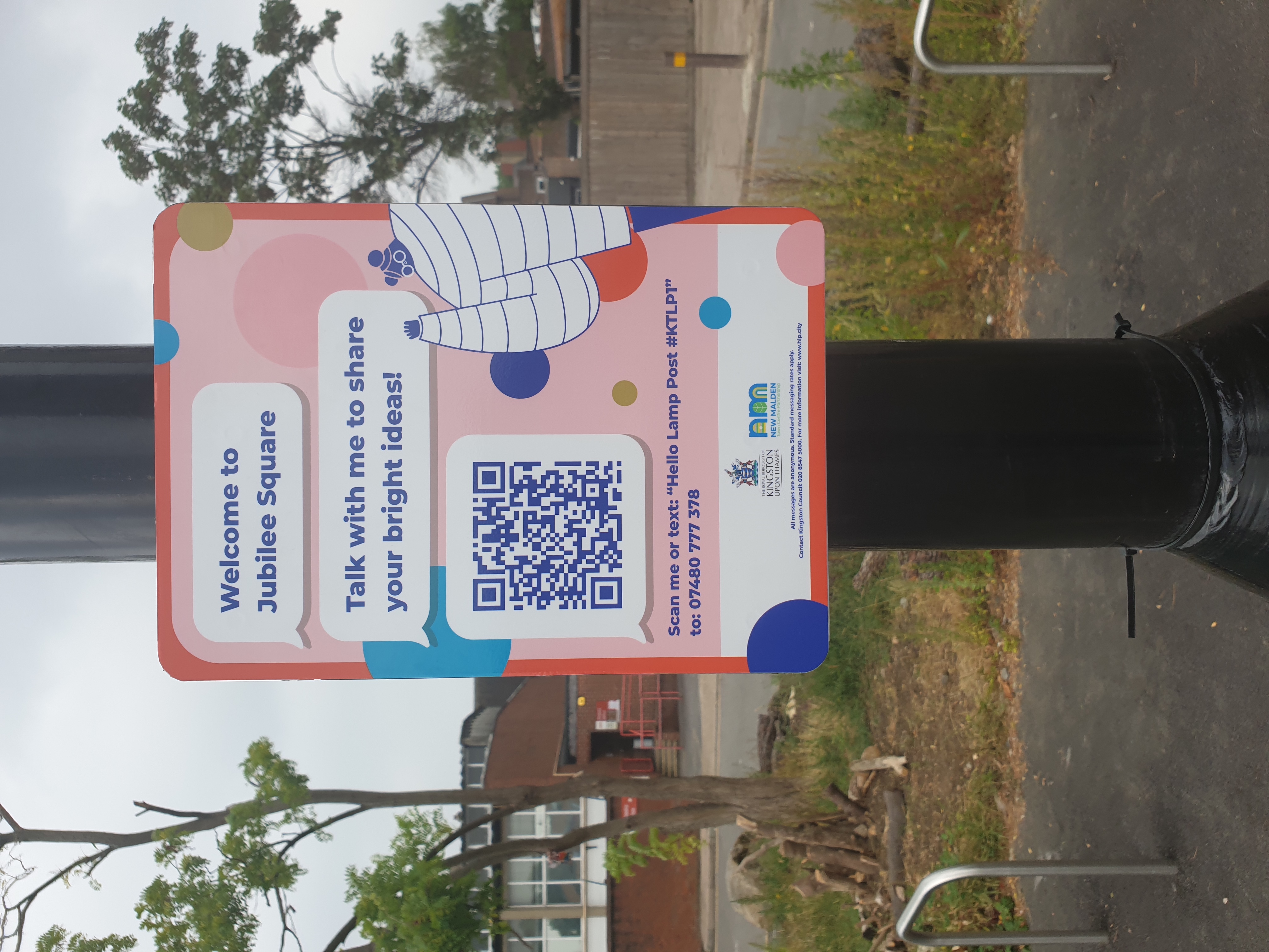 'Talking' lamp posts at New Malden's Jubilee Square