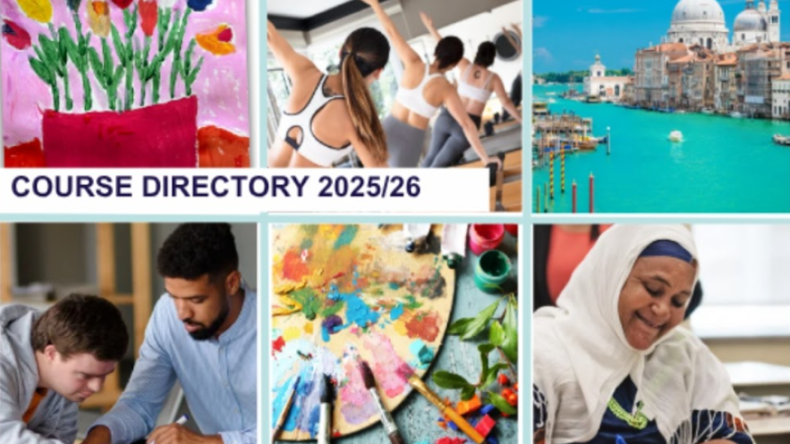 Close up of the Kingston Adult Education prospectus