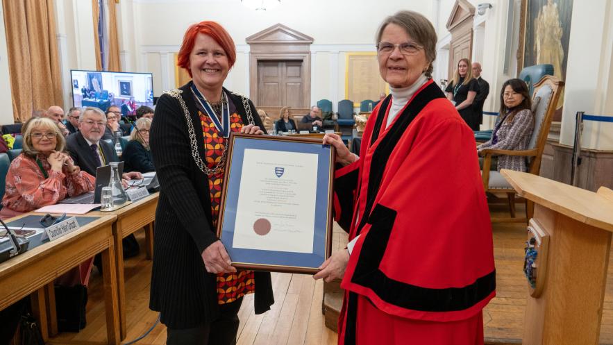 Mayor Liz Green and former councillor Julie Haines