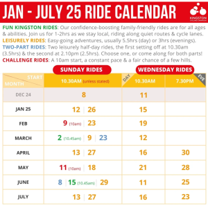 Kingston Cycling Campaign schedule